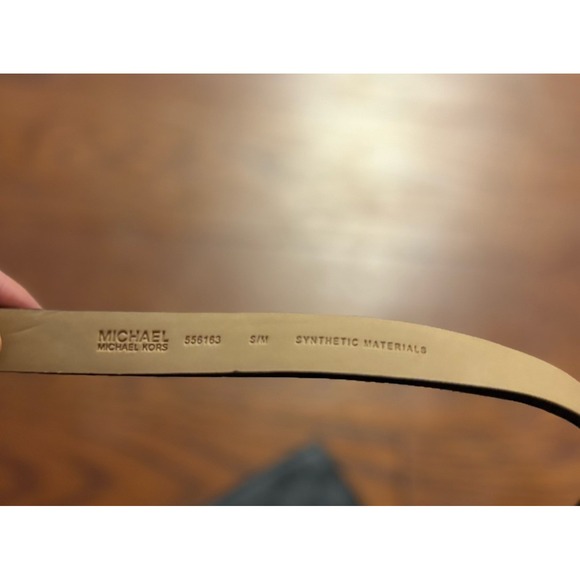 MICHAEL KORS Belt Flap Bag Black Women's MK Signature Silver Logo S/M - Picture 5 of 9